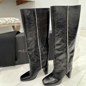 Rag & Bone Aslem Tall Boot in Black Leather
